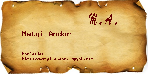 Matyi Andor névjegykártya