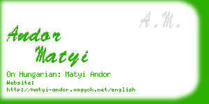 andor matyi business card